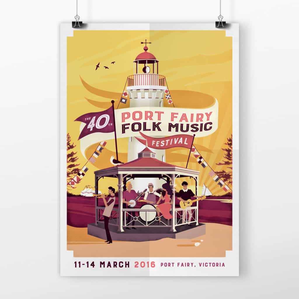 Port Fairy Folk Music Festival Poster Studio Ink